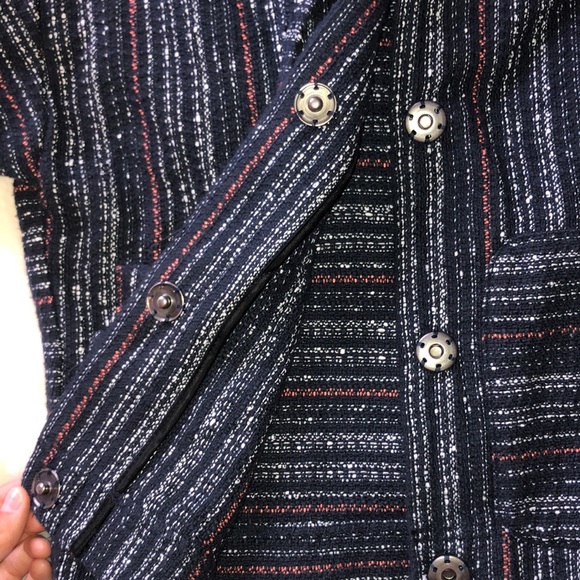 Rachel Roy hooded short sleeve button up baja style pull over - Picture 6 of 6